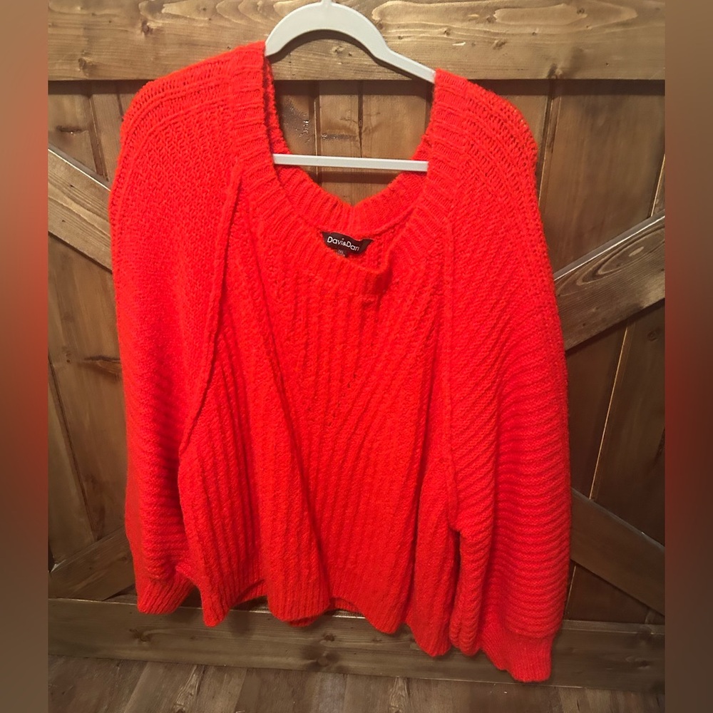 Off shoulder Red Sweater